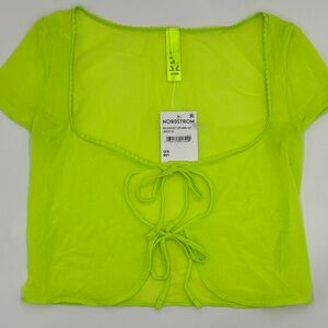 SKIMS Summer Mesh Super Cropped Top in Highlighter